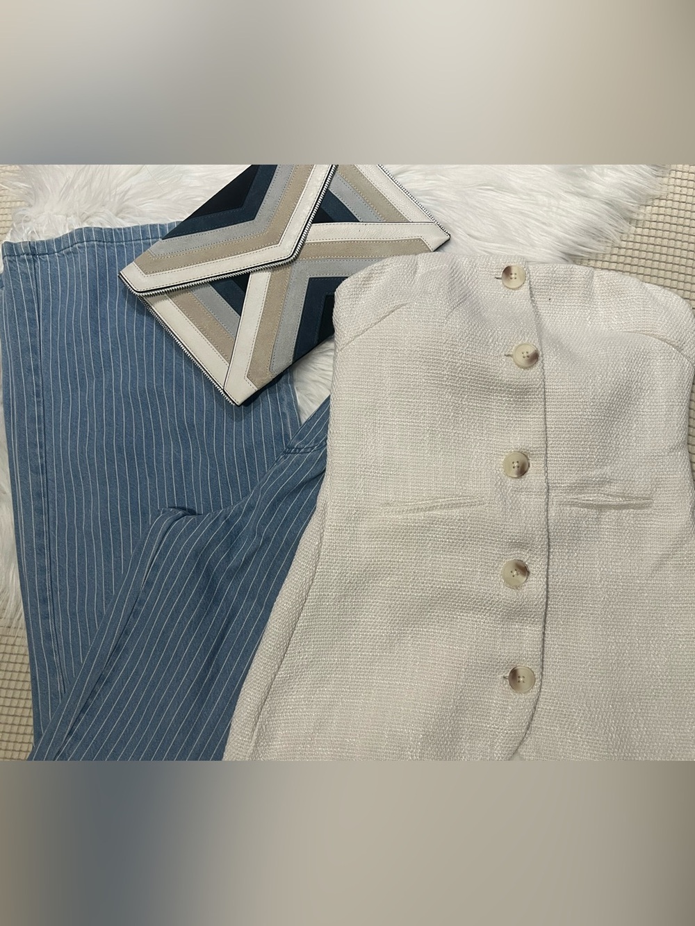 Cream Buttoned Top